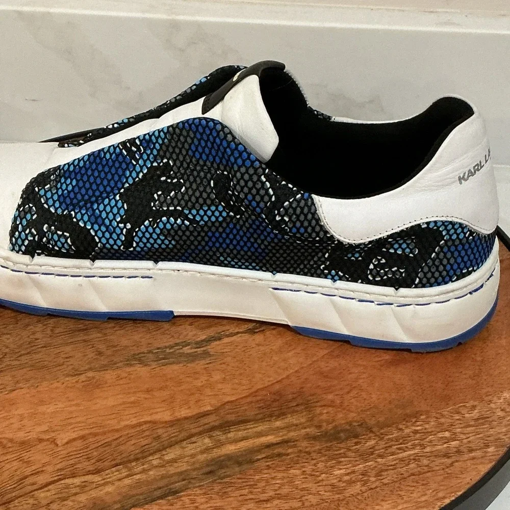 Men's 10.5 Karl Lagerfeld Paris Camo Print Laceless Sneakers Slip On Shoes